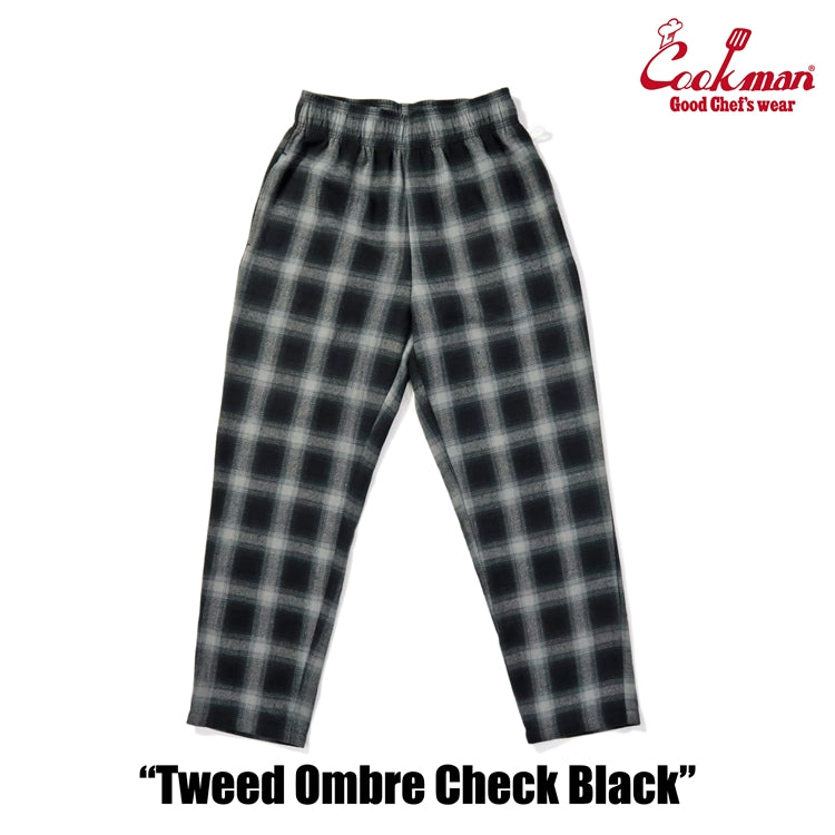 Cookman Chef Pants - Tweed Ombre Check : Black