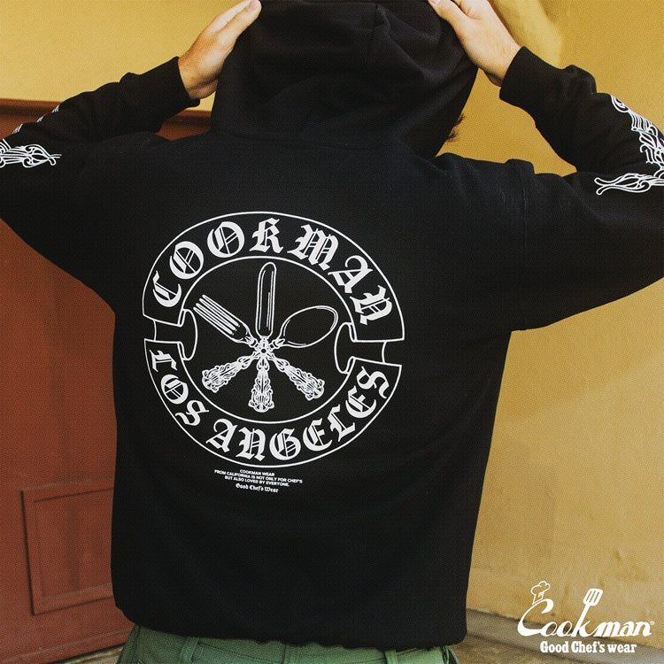 Cookman Zip-up Hoodie - Cutlery : Black