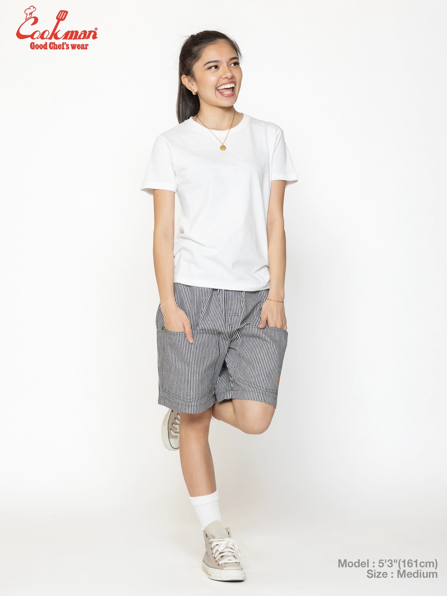 Chef Short Pants Front Pocket - Hickory : Black