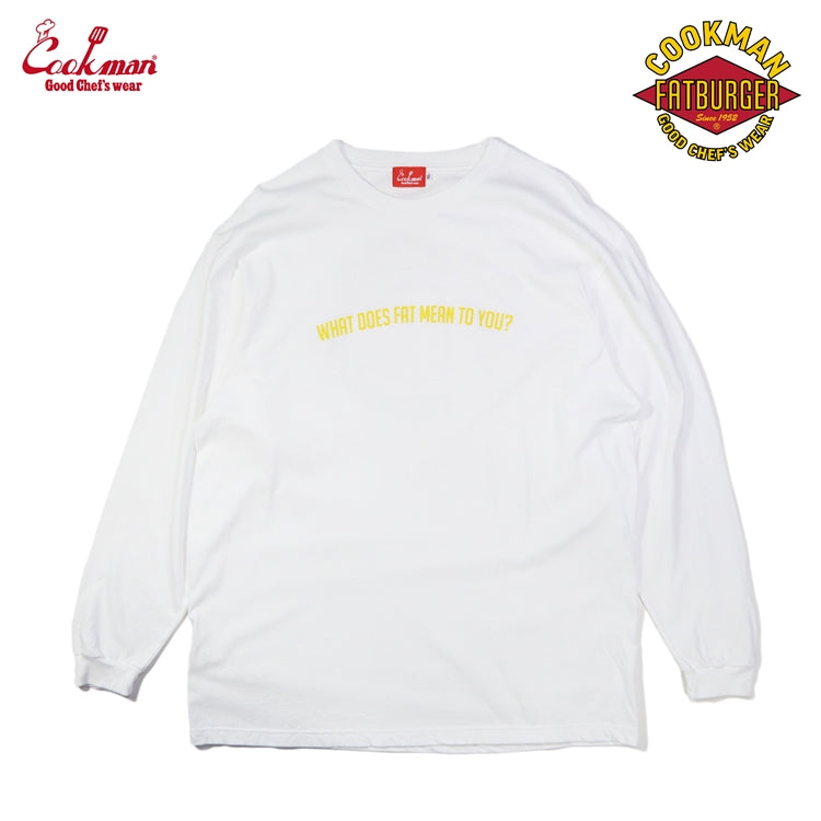 Cookman Washed Long Sleeve Tees - FAT Mean : White