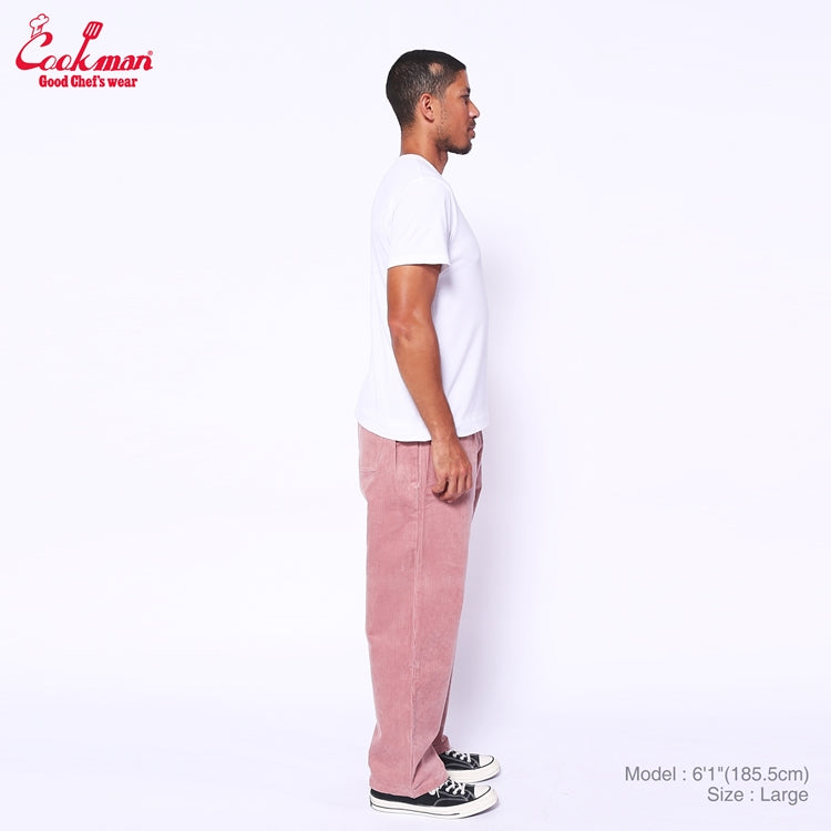 Cookman Chef Pants Semiwide- Corduroy :  FAT Pink