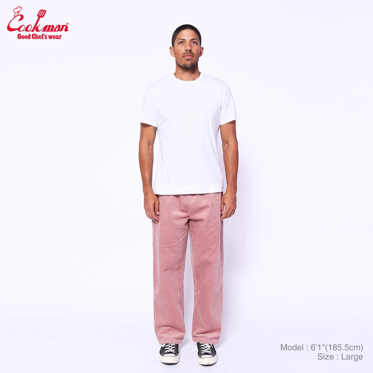 Cookman Chef Pants Semiwide- Corduroy :  FAT Pink