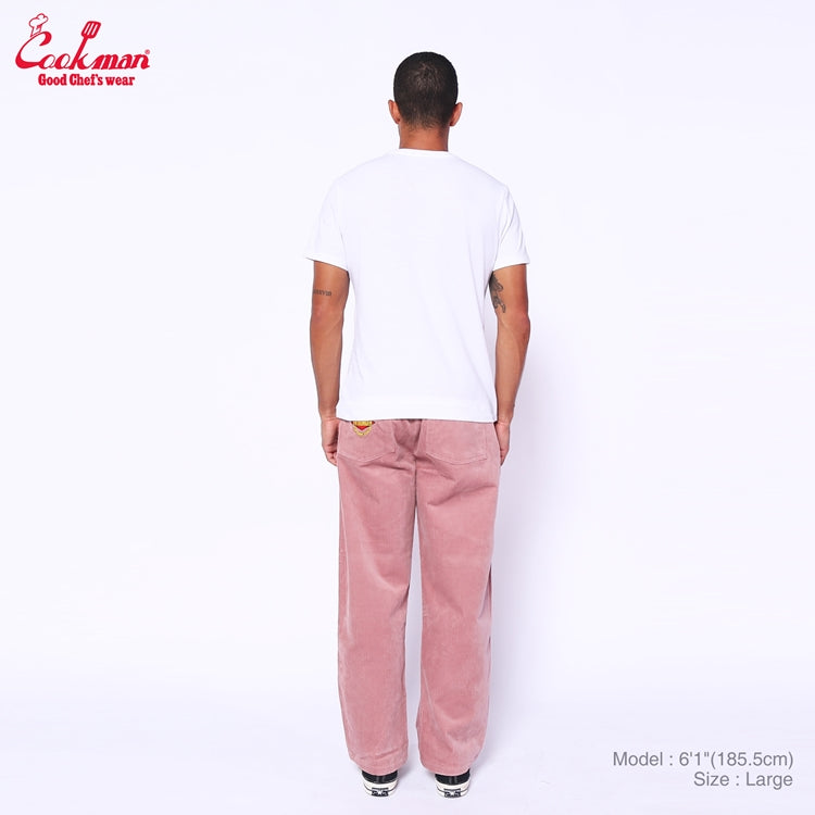 Cookman Chef Pants Semiwide- Corduroy :  FAT Pink