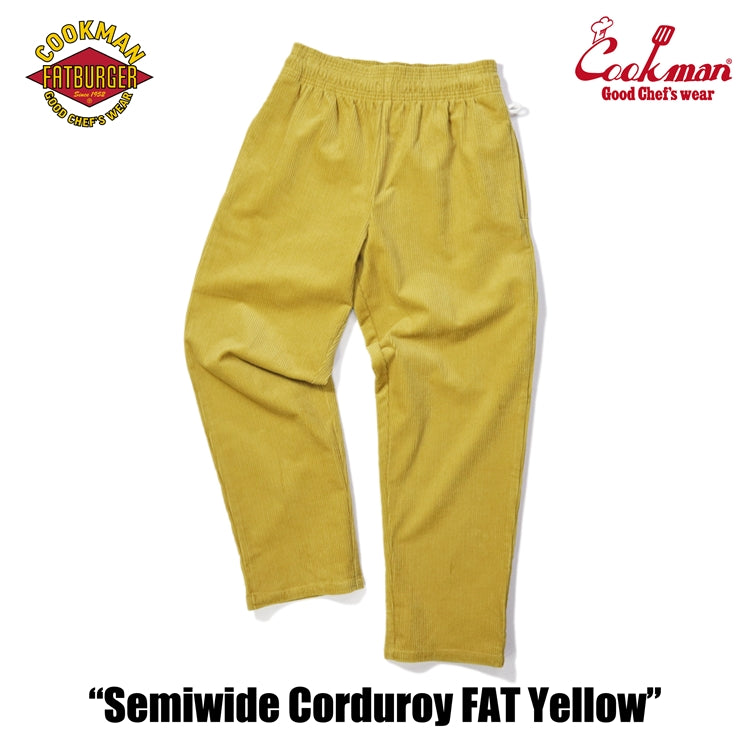 Cookman Chef Pants Semiwide- Corduroy :  FAT Yellow