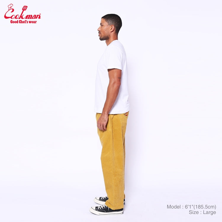 Cookman Chef Pants Semiwide- Corduroy :  FAT Yellow