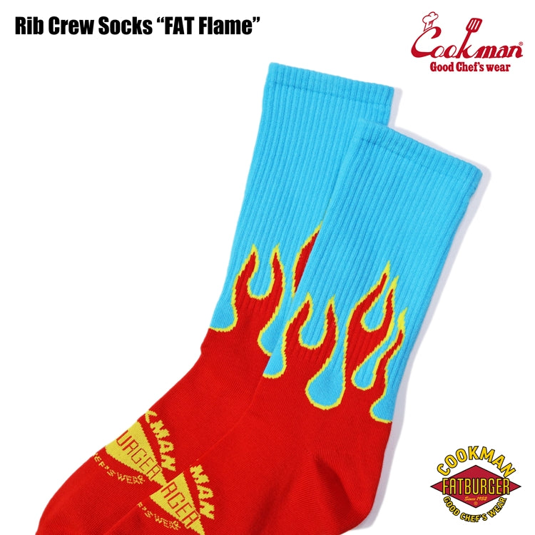 Cookman Rib Crew Socks - FAT Flame