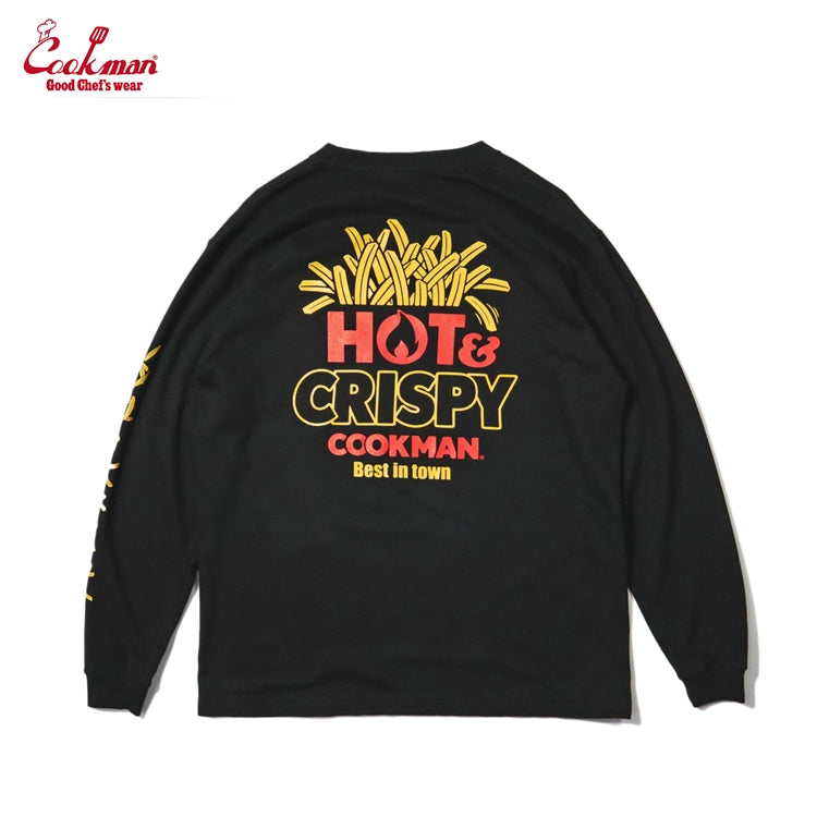 Cookman Long Sleeve T-shirts - French Fries : Black