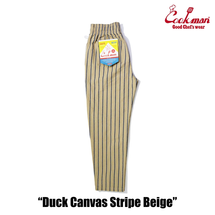 Cookman Chef Pants - Duck Canvas Stripe : Beige