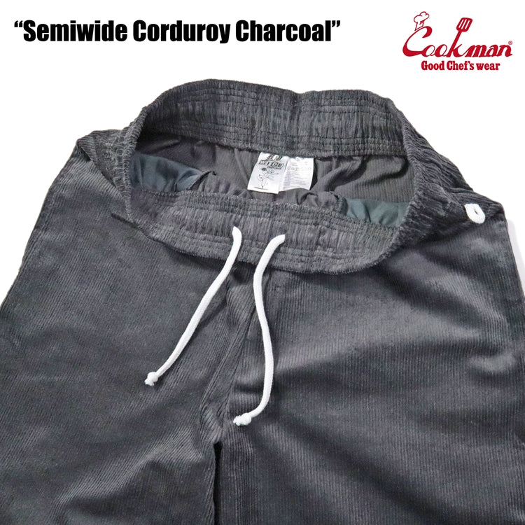 Cookman Chef Pants Semiwide - Corduroy : Charcoal