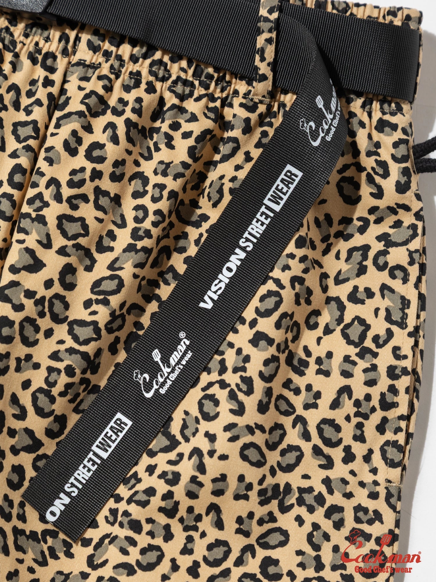 Chef Pants Semiwide Black Belt  - Vision Leopard : Beige