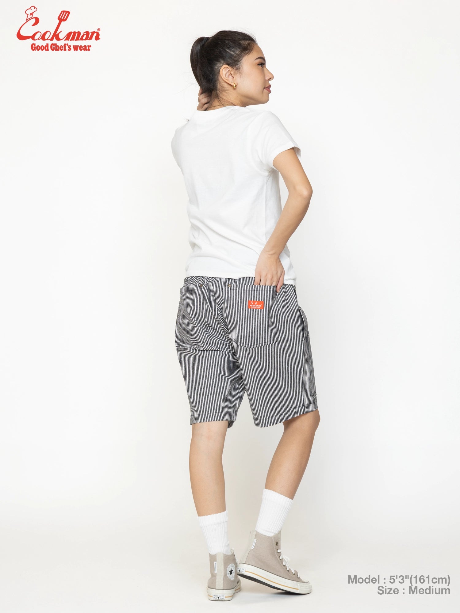 Chef Short Pants Front Pocket - Hickory : Black