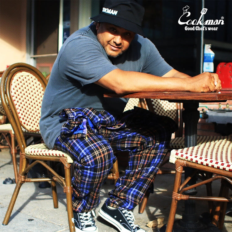 Cookman Chef Pants - Woolmix Tartan : Scottish Navy