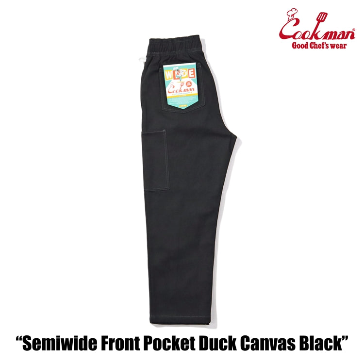 Cookman Chef Pants Semiwide - Front Pocket Duck Canvas : Black