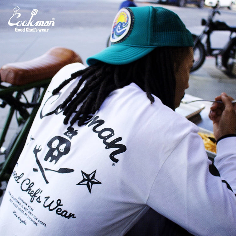 Cookman Long Sleeve Tees - Skull : White