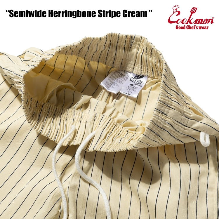 Chef Pants Semiwide -  Herringbone Stripe : Cream