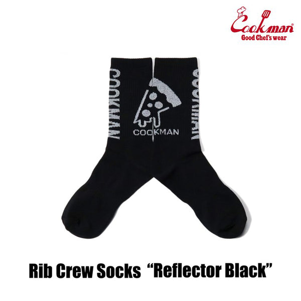 Cookman Rib Crew Socks - Reflector : Black