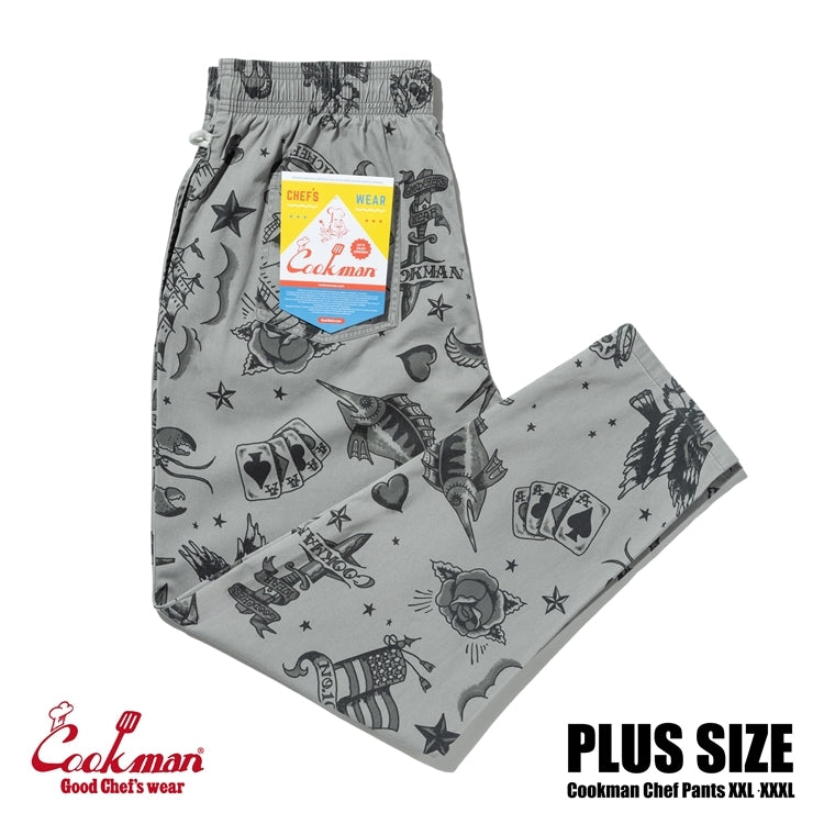 Cookman Chef Pants - Old Tattoo : Gray
