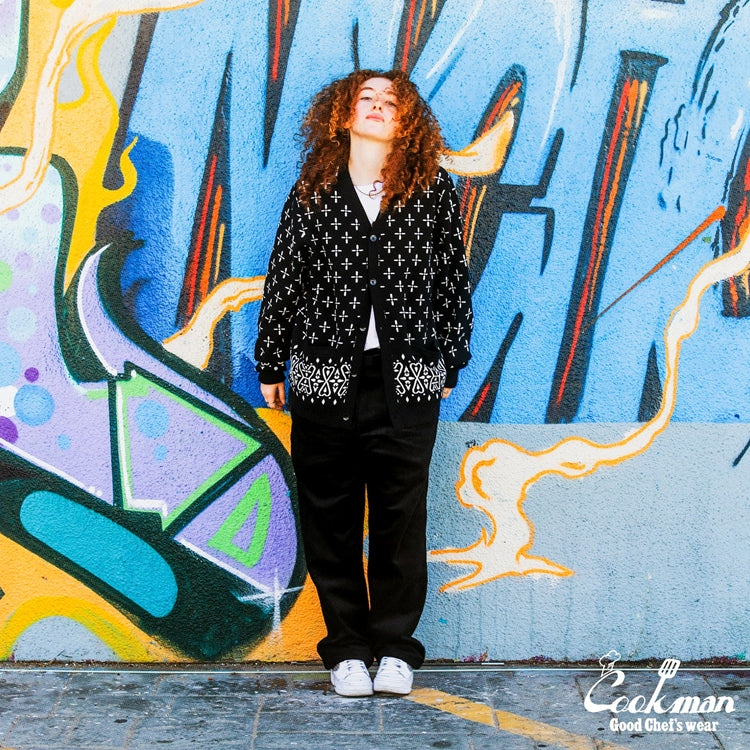 Knitted Cardigan - Bandanna Cross : Black