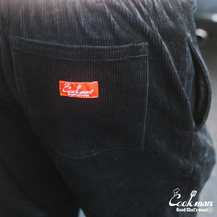 Cookman Chef Pants Semiwide - Black Belt Corduroy : Black