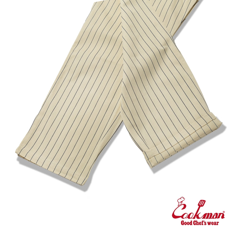 Cookman Chef Pants Semiwide -  Herringbone Stripe : Cream