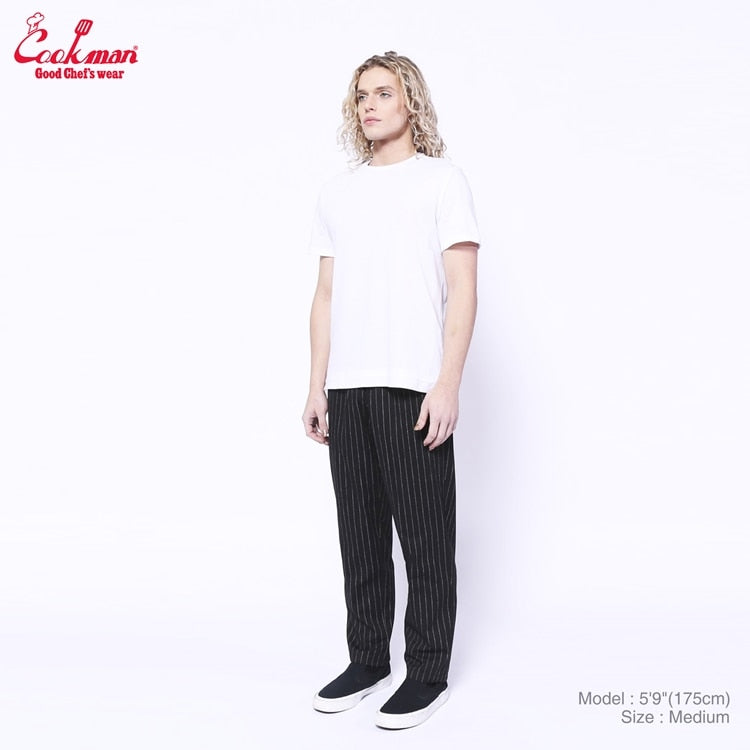 Cookman Chef Pants - Pin Stripe : Black