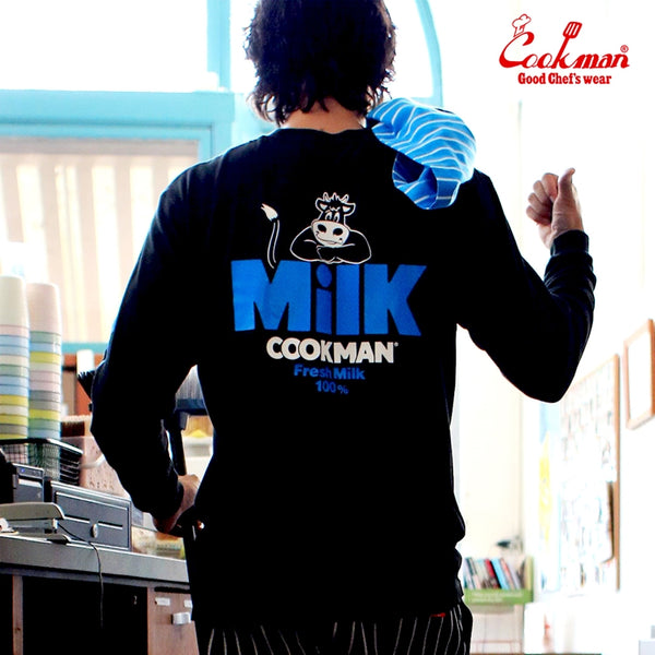 Cookman Long Sleeve Tees - Milk : Black