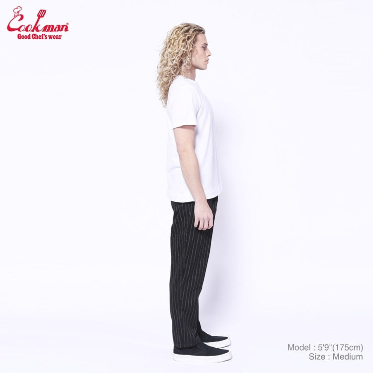 Cookman Chef Pants - Pin Stripe : Black