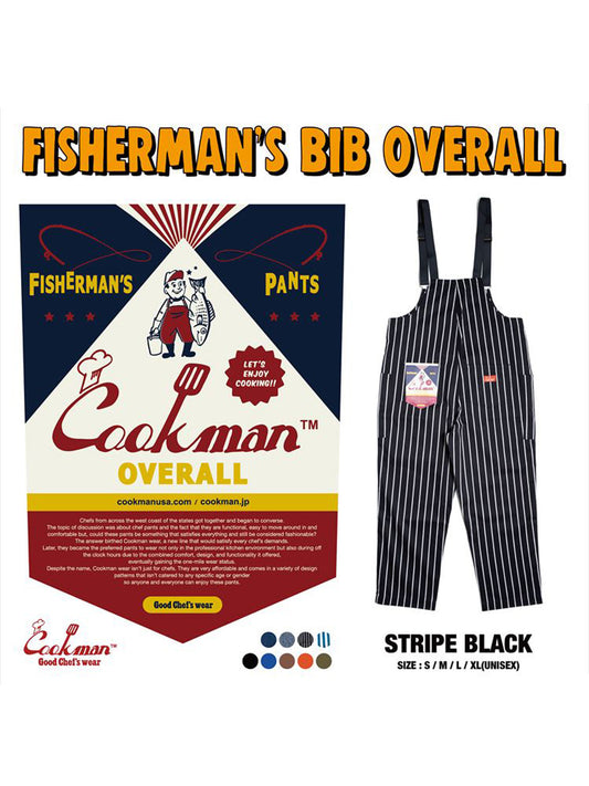 Fisherman's Bib Overall - Stripe : Black