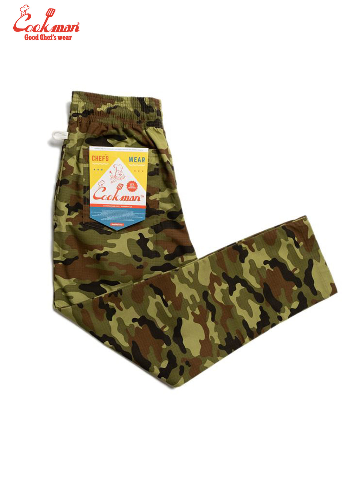 Chef Pants - Ripstop : Woodland Camo Green