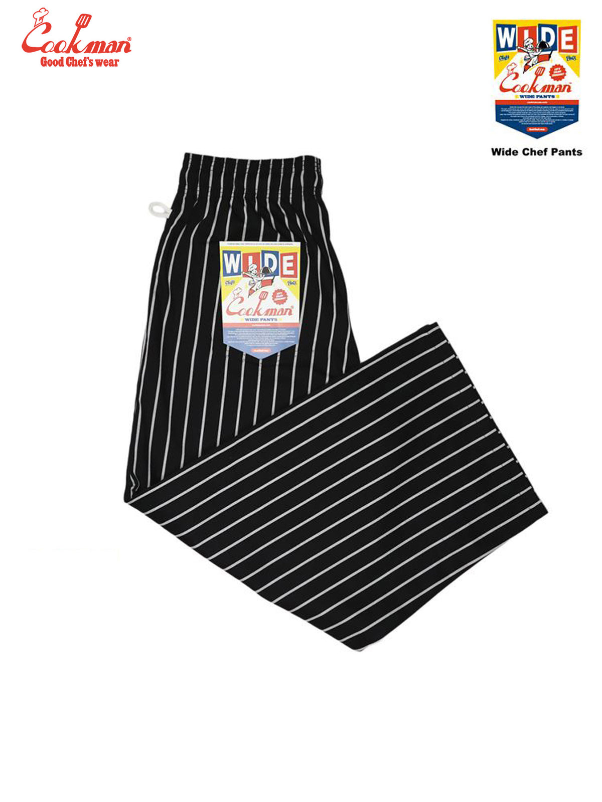 Wide Chef Pants - Stripe : Black
