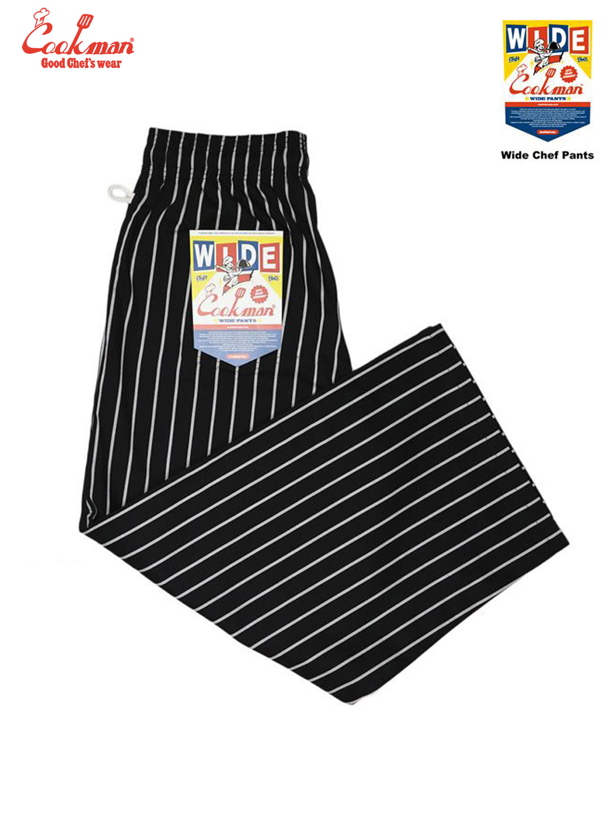 Wide Chef Pants - Stripe : Black