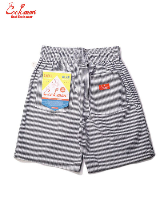 Chef Short Pants - Seersucker Stripe Navy