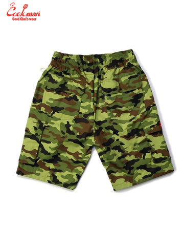 Chef Short Pants Cargo - Ripstop : Woodland Camo Green