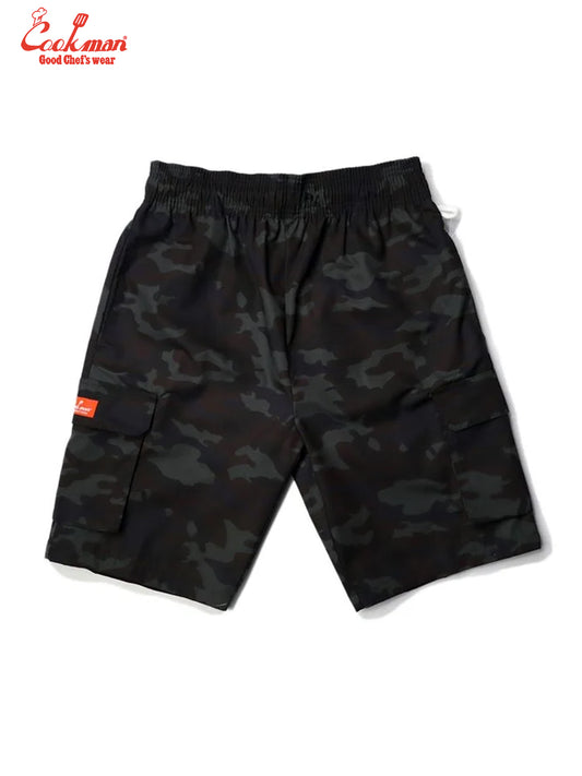 Chef Short Pants Cargo - Ripstop : Woodland Camo Black