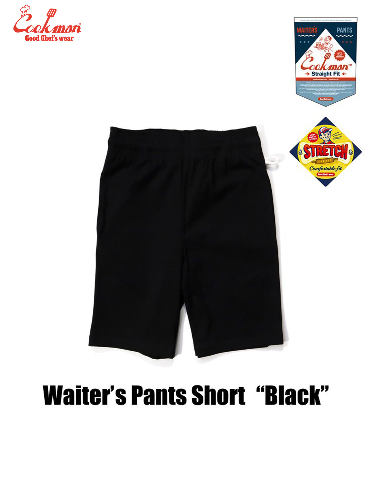 Waiter's Short Pants (stretch) : Black