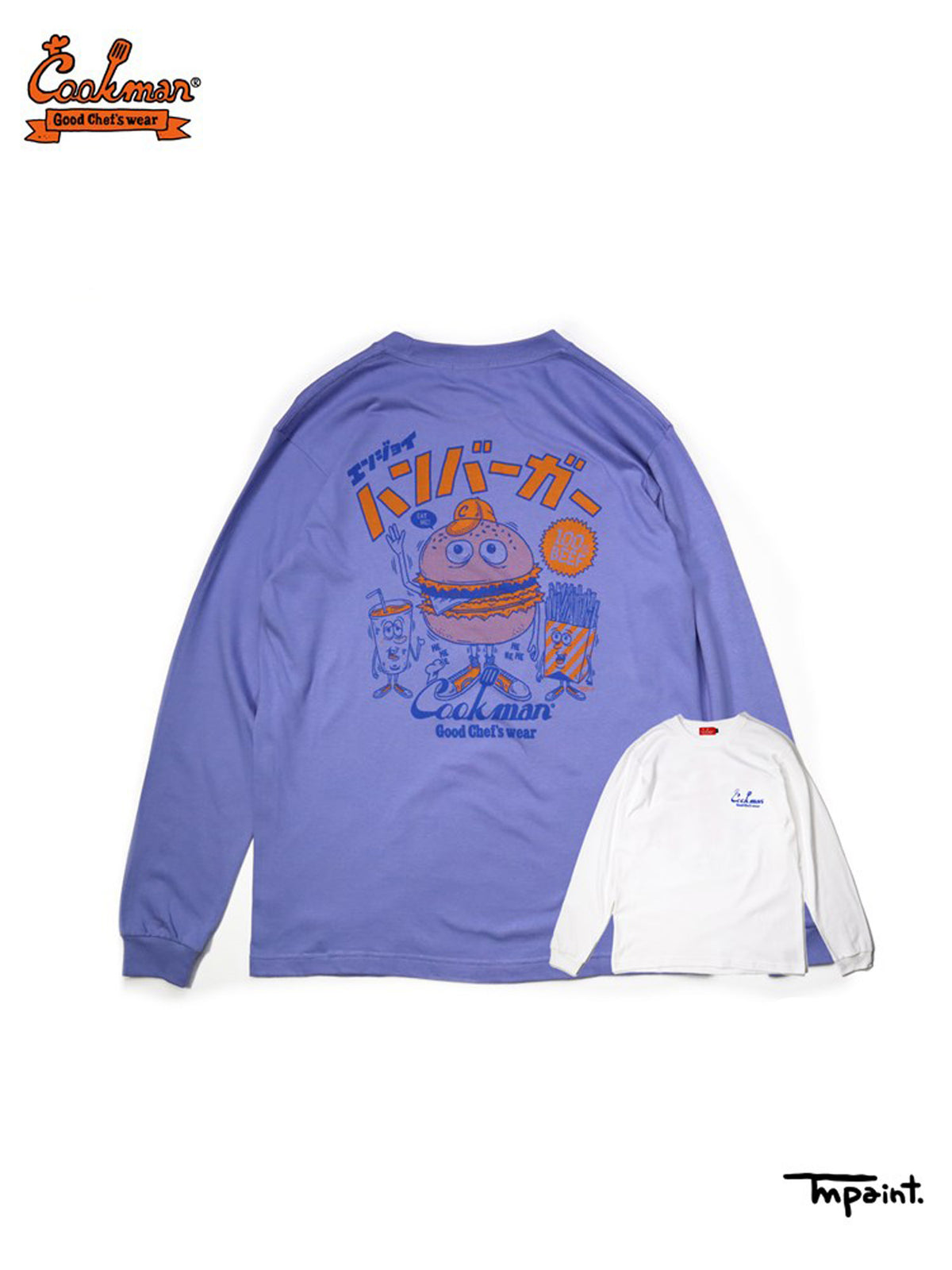 Long Sleeve Tees - TM Paint Burger : L-Blue