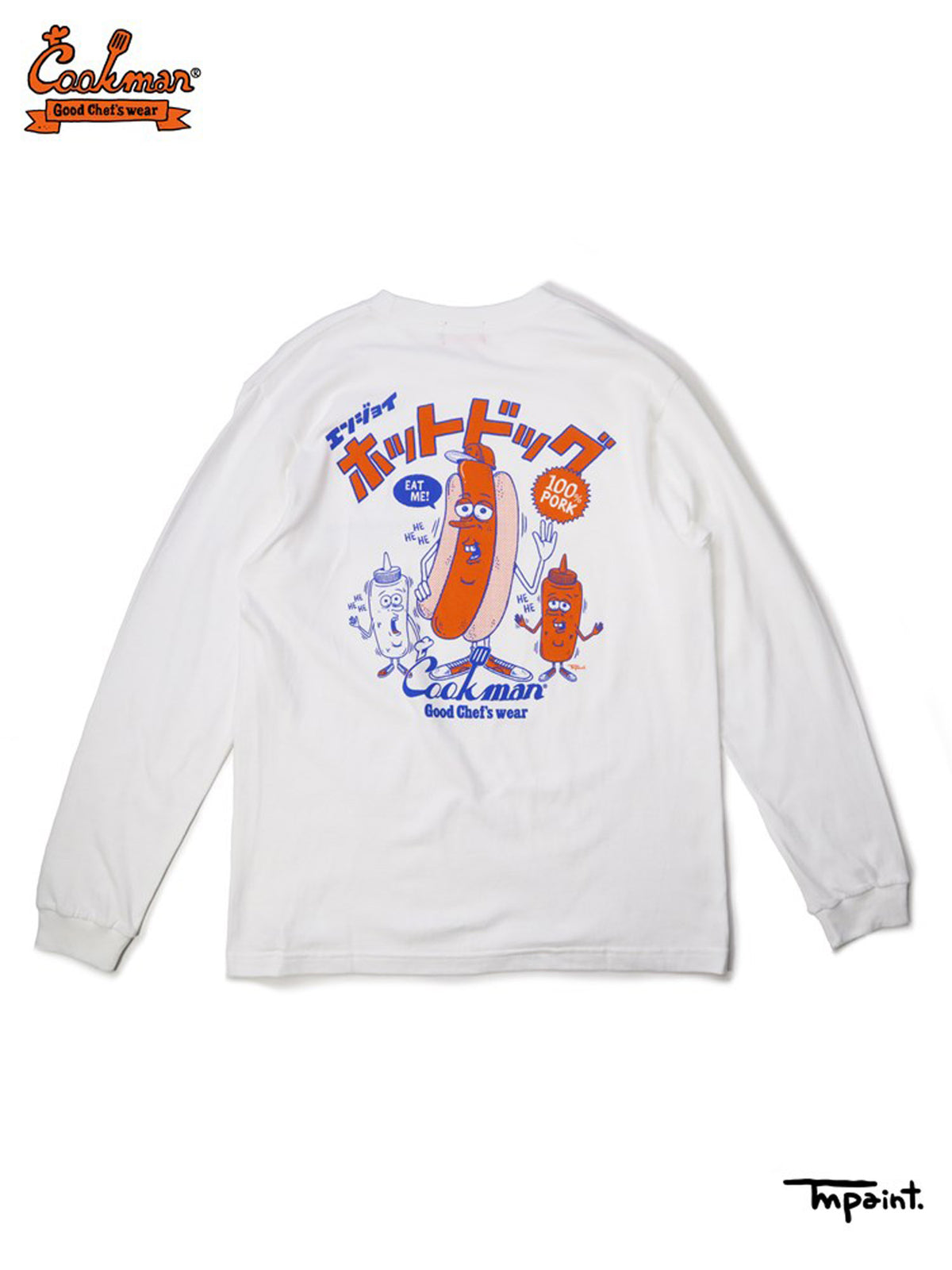Long Sleeve Tees - TM Paint Hot Dog : White