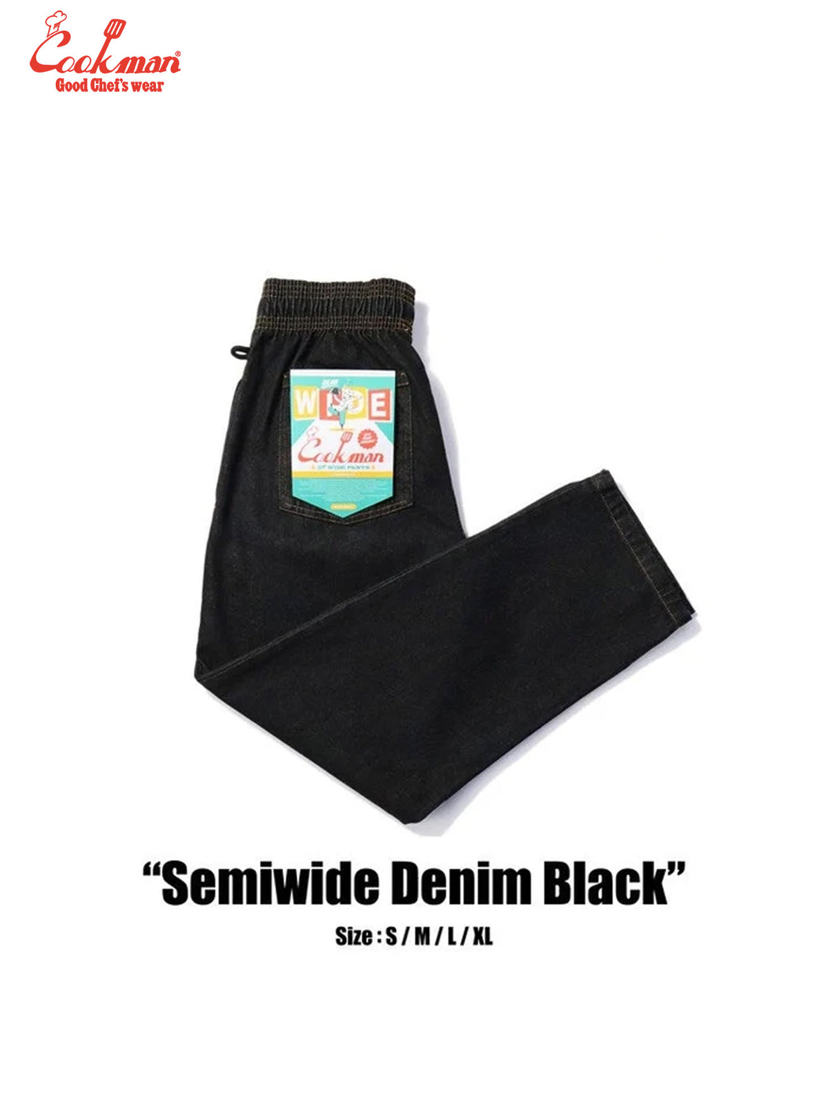 Chef Pants Semiwide- Denim : Black
