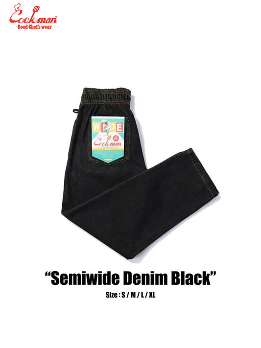 Chef Pants Semiwide- Denim : Black
