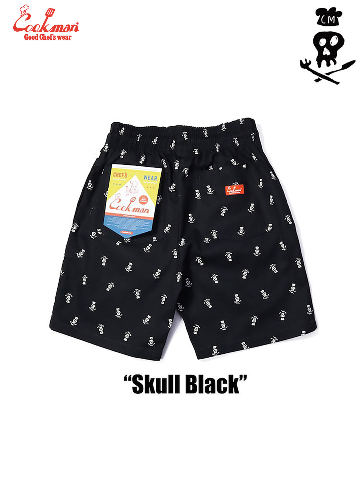 Chef Short Pants - Skull  : Black