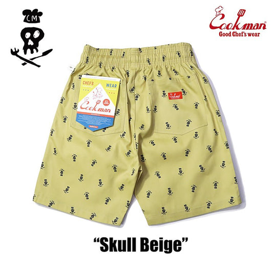 Cookman Chef Short Pants - Skull  : Beige (All Sales Are Final)