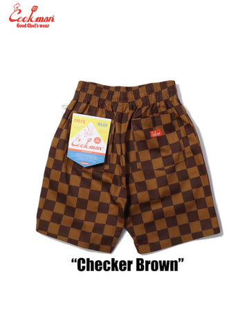Chef Short Pants - Checker : Brown