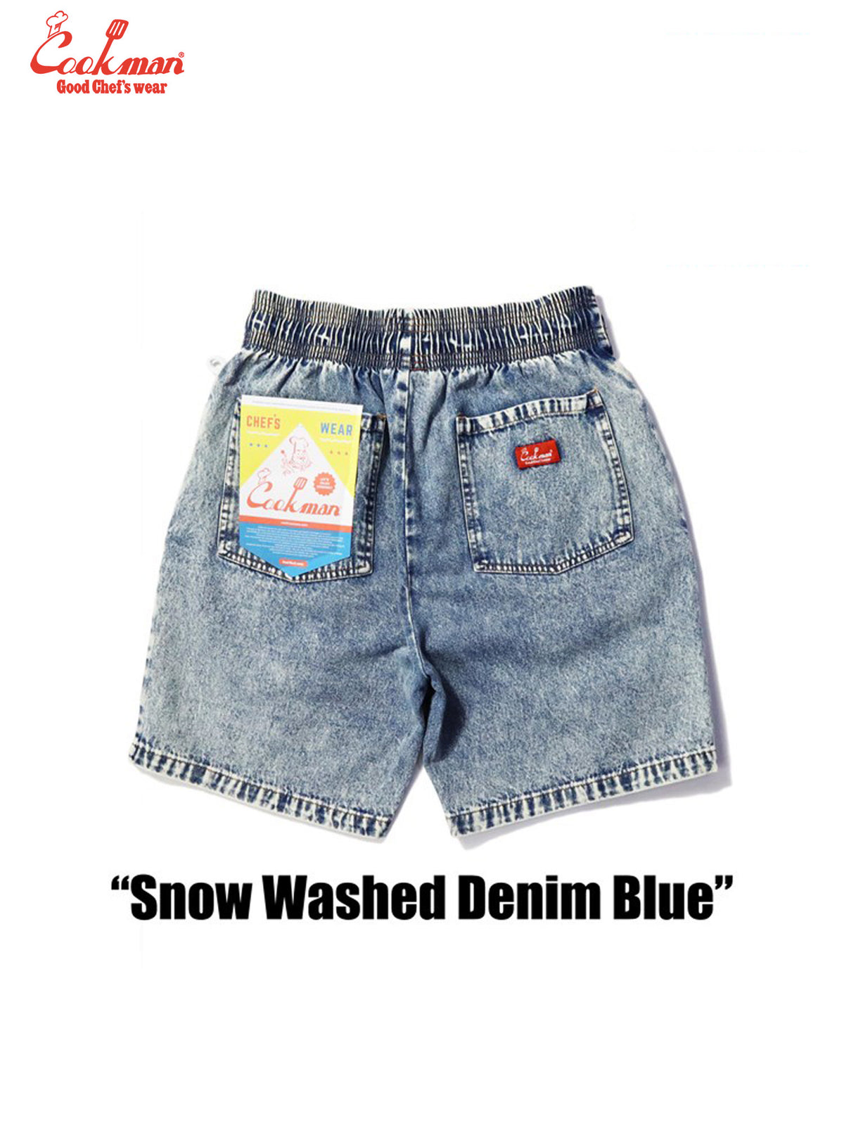 Chef Short Pants - Snow Washed Denim: Blue