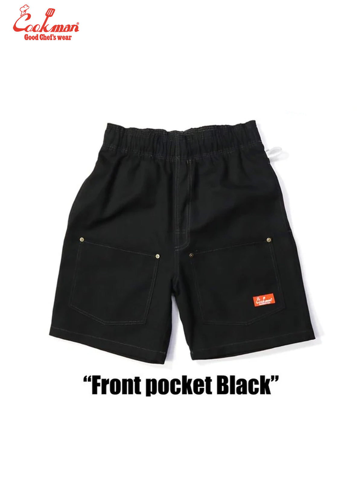 Chef Short Pants - Front pocket : Black