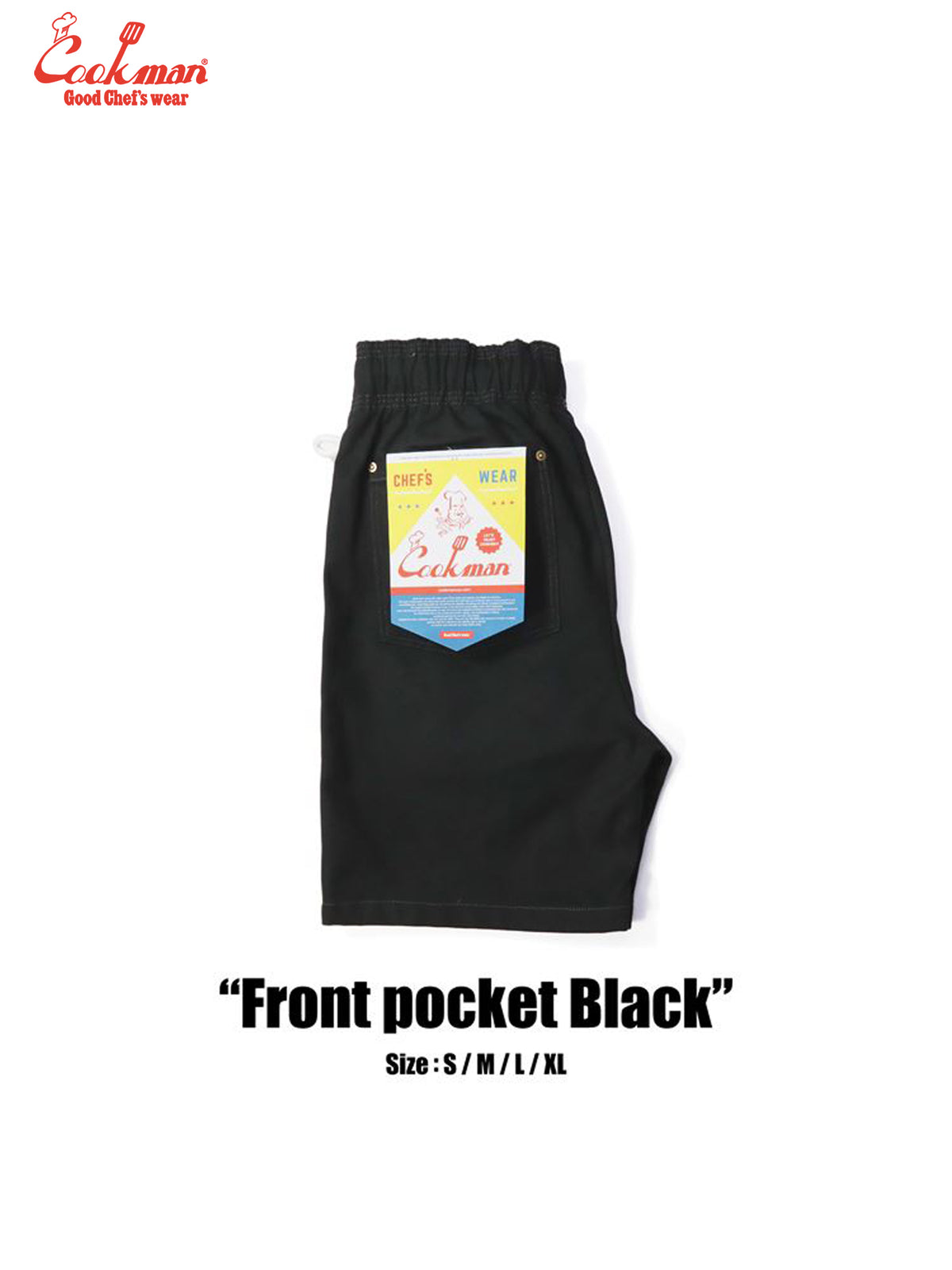 Chef Short Pants - Front pocket : Black