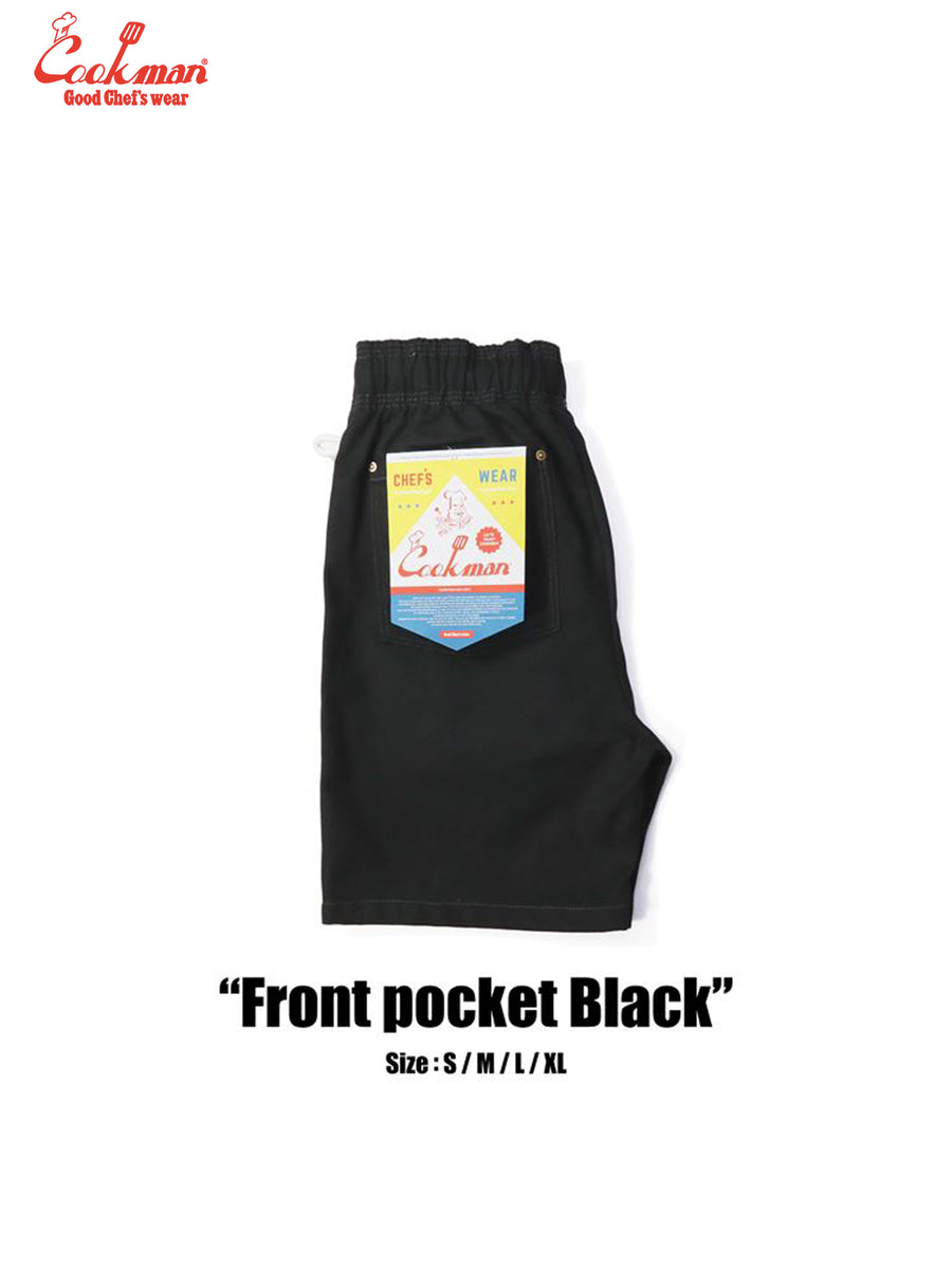 Chef Short Pants - Front pocket : Black