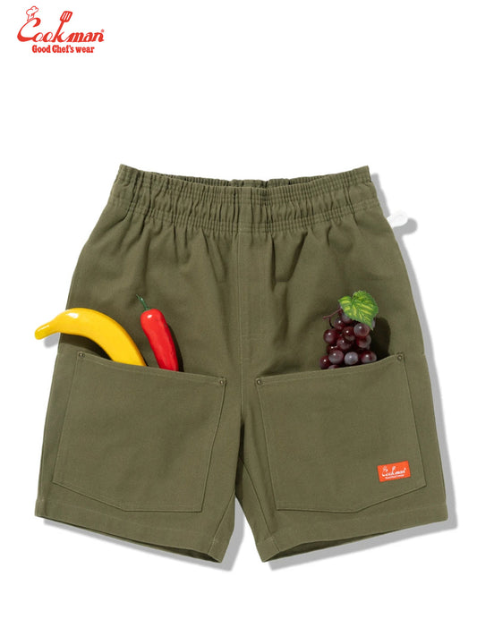 Chef Short Pants - Front pocket : Olive