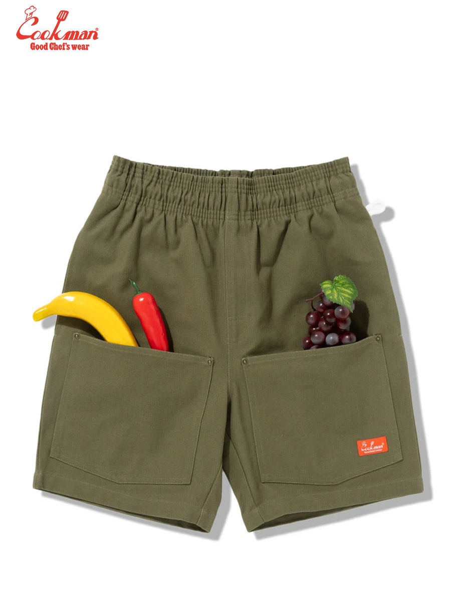 Chef Short Pants - Front pocket : Olive