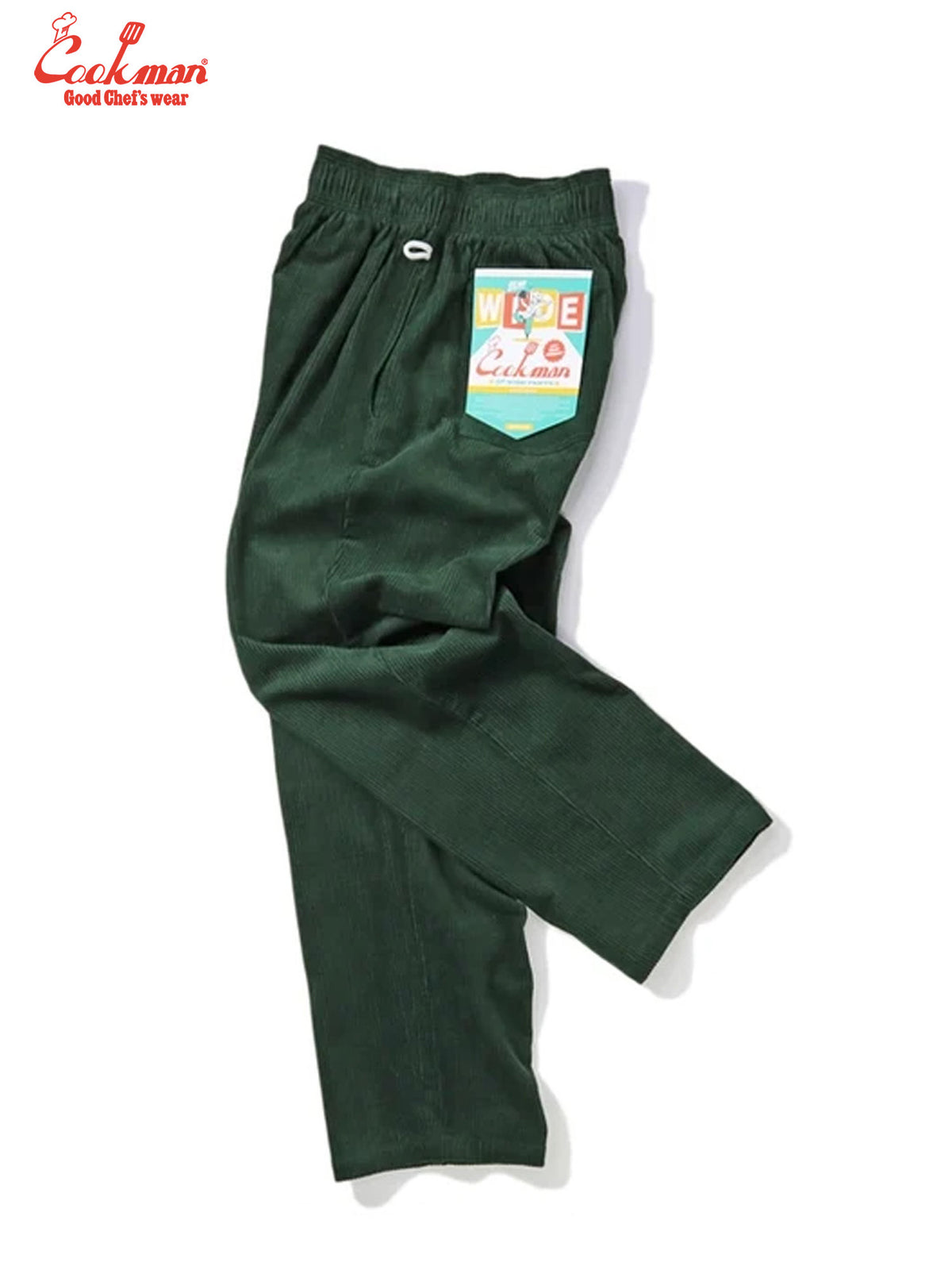 Chef Pants Semiwide- Corduroy : Dark Green