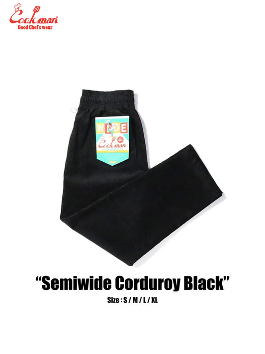 Chef Pants Semiwide- Corduroy : Black